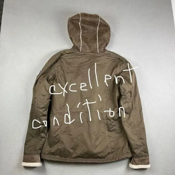 Kuhl Jacket Mens Large Projekt Arktik Hooded Fleece Lined Olive Brown Coat 2067 - Picture 2 of 14